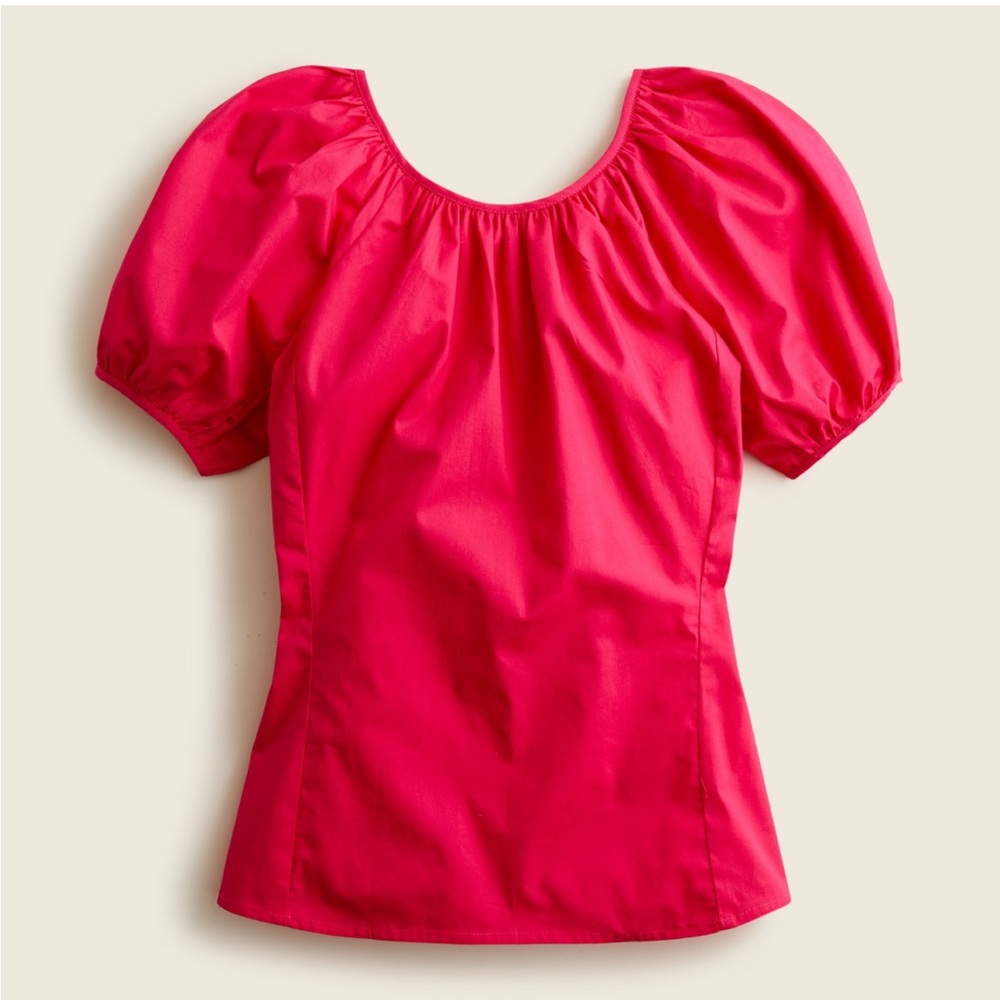 J. CREW Pleat Scoop Neck V Back Top In Fuchsia Size: 6